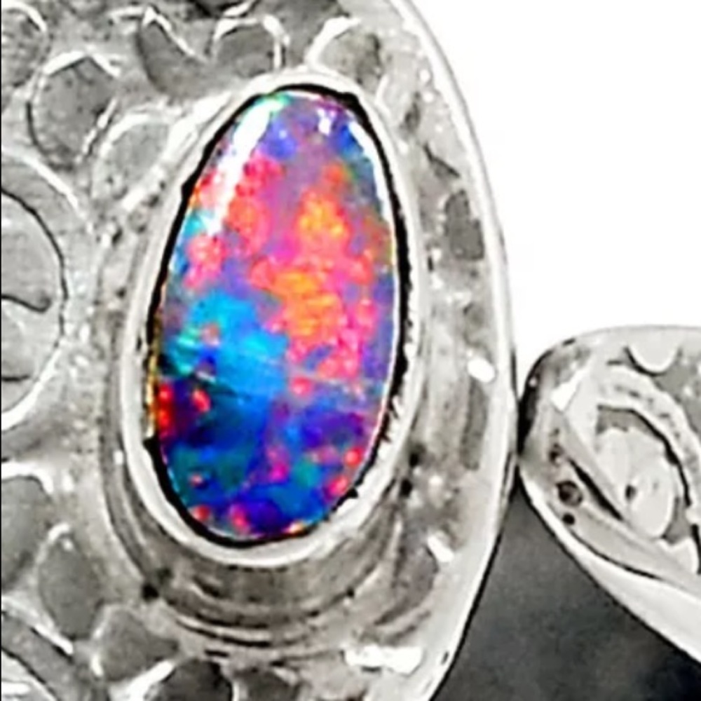 Australian opal sterling silver ring – adjustable - Picture 2 of 3